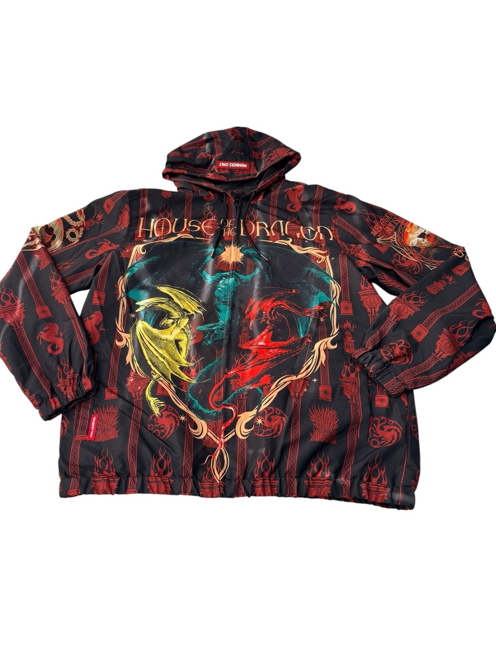 Members Only House of Dragon Windbreaker Hooded Jacket SzM HBO Game Of Thrones